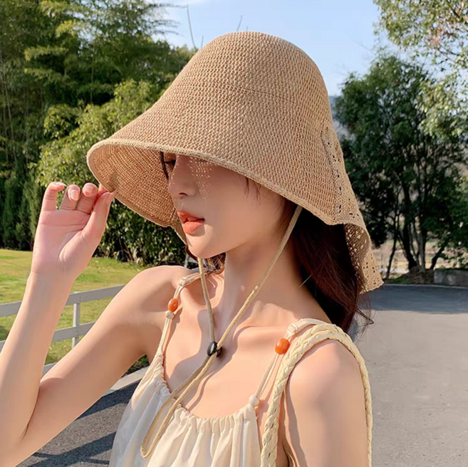 느와드코코 햇빛차단 그물망 가벼운 목가리개 플랩캡 챙넓은 모자