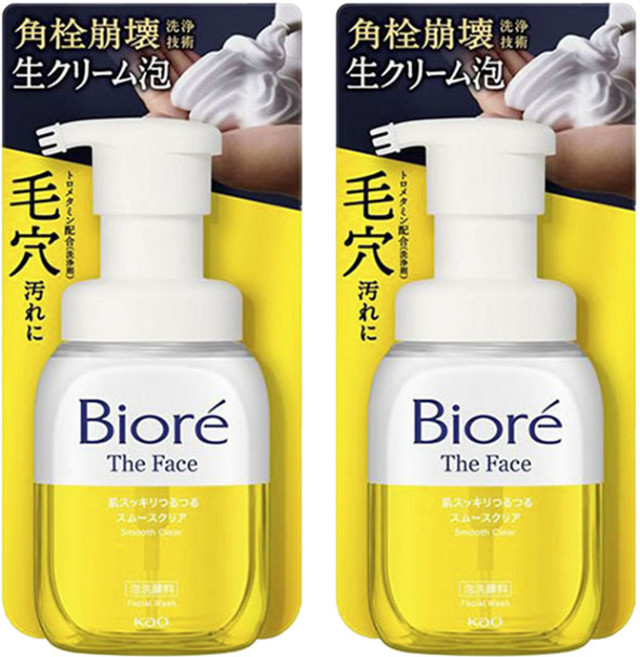 Biore 蜜妮 The Face柔滑淨透潔面乳, 2個, 200ml