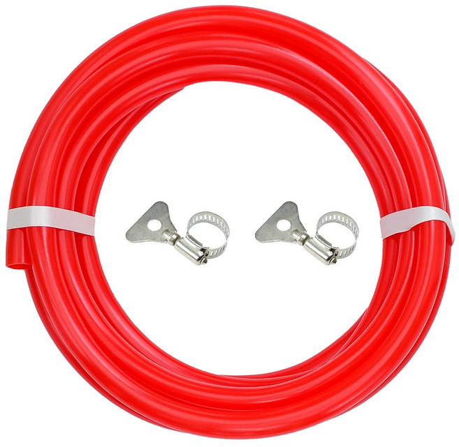 빅토리 무독성 목장호스 적색 5M+스텐밴드 2개 포함/편사호스 목장호스 에어컨호스 수평호스 씽크호스 세탁기호스, 1개