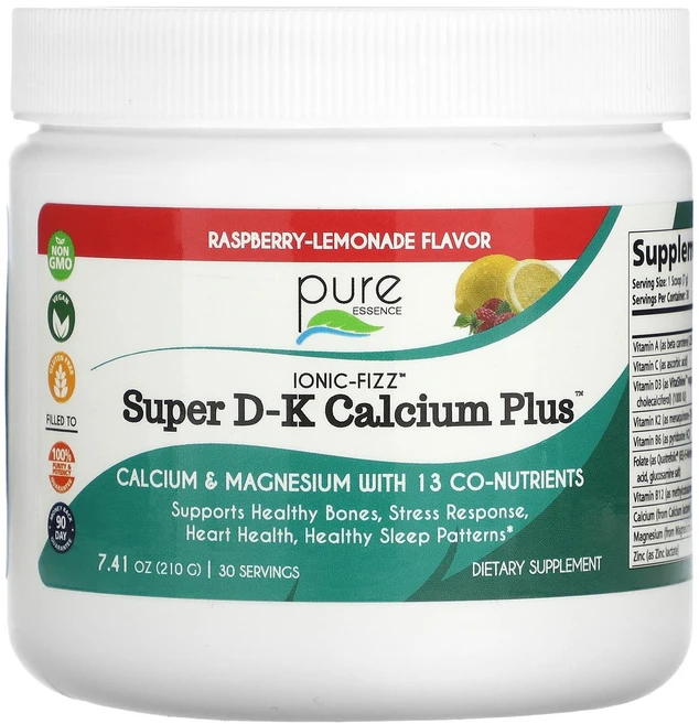 Pure Essence Ionic-Fizz 슈퍼 PK 칼슘 플러스 라즈베리-레모네이드 맛 210g(7.41oz), Pure Essence Ionic-Fizz 슈..., 210g, 1개 - 쿠팡