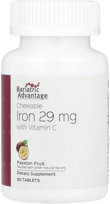 Bariatric Advantage 츄어블 철분 비타민C 함유 패션프루트 90정, BariatricAdvantage츄어블철분비타민C함유패, 1개 - 쿠팡