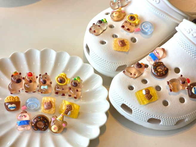 [바닐라제이] 귀여운 카피바라 파츠 12set 신발꾸미기 슈참