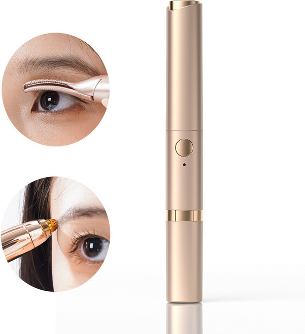 속눈썹불고데기 C타입 온도조절 무선 충전식 투인원 다기능 히팅 뷰러, 금색
