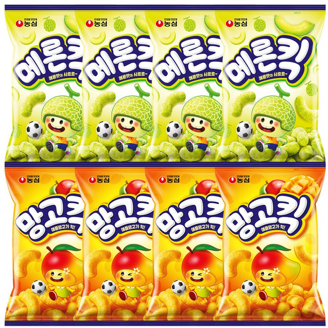 농심 메론킥 망고킥, 4세트, 160g