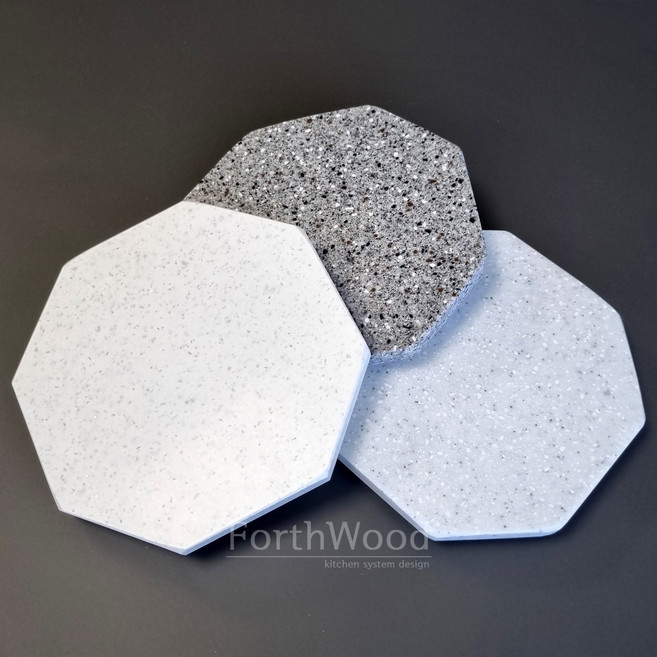 포스우드 국내제작 무드업 인조대리석 12T X 3개 다리있는 냄비받침 인테리어 주방용품 대리석냄비받침, 혼합(랜덤)