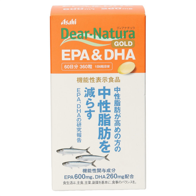 Asahi 朝日 Asahi Dianatural Gold EPA&DHA 60天用量, 1個, 360片