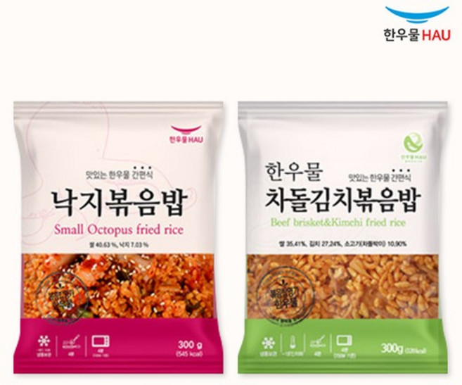 한우물 한끼해줘 볶음밥세트 (낙지볶음밥 300g + 차돌김치볶음밥 300g) x각2봉, 없음, 1개