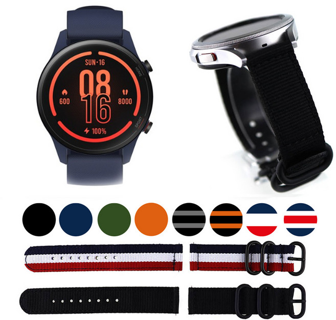 샤오미 미워치 스트랩 나토 나일론 시계줄 호환 9종, 06.KYS06MU22 블랙혼합, 1개