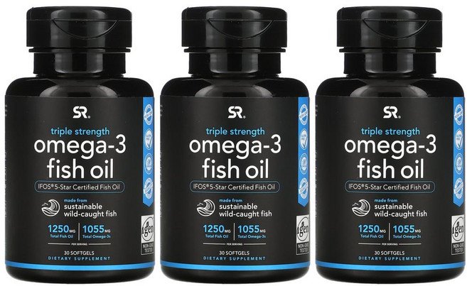 SR 스포츠리서치 오메가3 rTG알티지 1250mg 180젤 EPA DHA 트리플스트렝스 알래스카오메가3 피쉬 오일 오마비