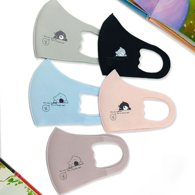 윈코리아 유아동 3D패션마스크 3~10세 네오플렌마스크 여름마스크 유아 아동 키즈 마스크 면마스크 천마스크 어린이집 단체선물