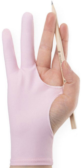 루그리 태블릿 패드 터치방지 드로잉 장갑 3개, 베이비핑크