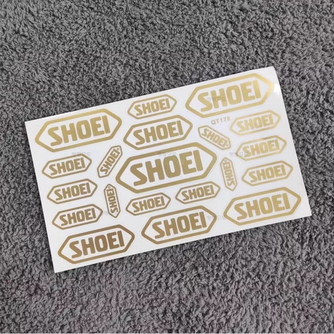 SHOEI 쇼에이 스티커 오토바이 헬멧 데칼스티커 20Pcs, 1개, 골드