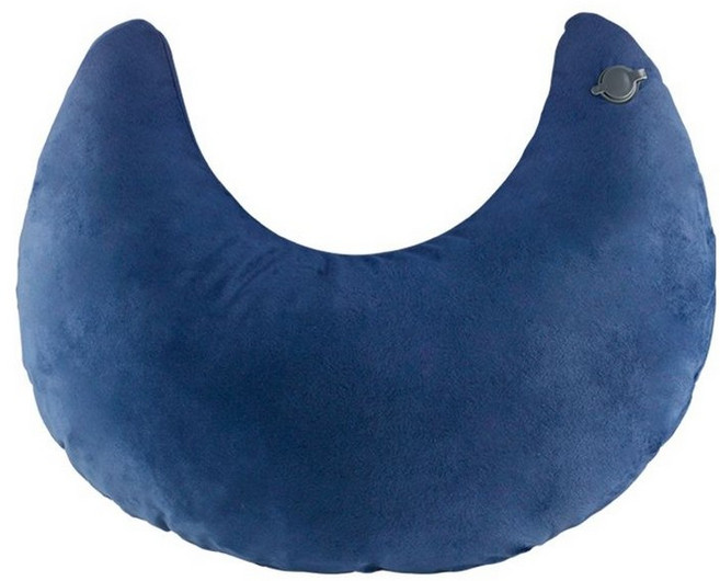 반달형 휴대용 미용실 수유 주입 팔 공기 베개 필로우, 블루 인플레이터블 베개
