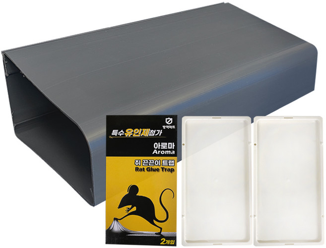 식품공장 방충방서 특수 유인제 쥐끈끈이 설치용 식당 빌딩 쥐 퇴치법 잡는 법 방법 HACCP GMP (구서터널+쥐 끈끈이) 세트, 1개, 1세트