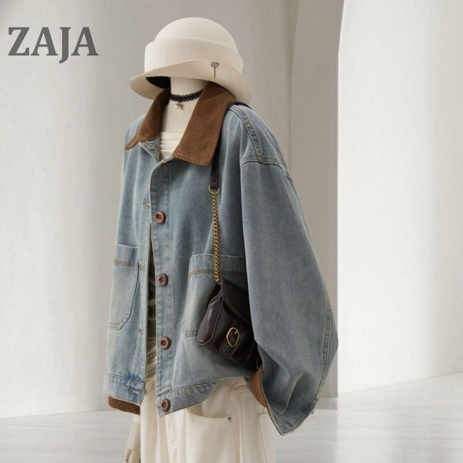 4위 - ZAJA 여성 데님셔츠 봄가을 데일리 캐주얼 청남방