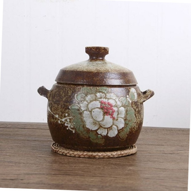 전통 도자기 분청 목단 쌀항아리 3-4kg 양수 잡곡 소금 단지 분청항아리 목단항아리, 1개, 본상품선택