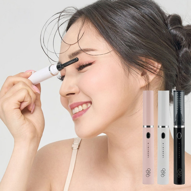 3종헤드 속눈썹 고데기 히팅뷰러 온열 뷰러 3단 충전식 눈썹 뷰러고데기 물세척 헤드교체, 블랙