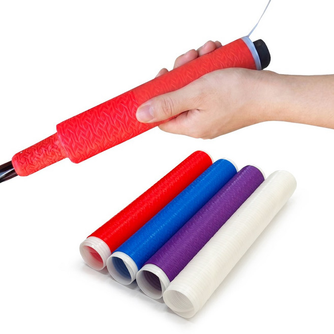 비제이 파크골프채 실리콘 그립커버 논슬립 수축그립 튜브 손잡이 교체, 1개, 퍼플