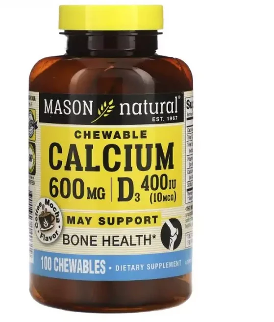 메이슨 네츄럴 츄러블 칼슘 CALCIUM + D3 커피모카 600mg 100정 츄러블, 1개 - 쿠팡