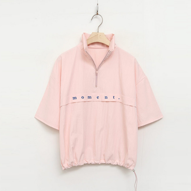 엠엠스포츠 여성 여름 모먼트 반집업 아노락 바람막이 골프 반팔 티셔츠