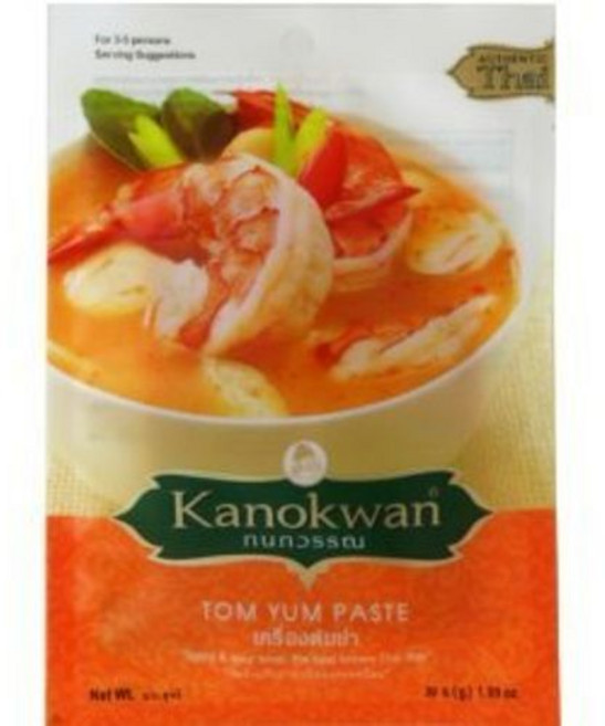카녹완 톰얌 페이스트 태국 정통 허브 매콤 & 신 수프 순중 Kanokwan Tom Yum Paste Thai Authentic Herbal Spicy & Sour Soup Net, 1개, 29g