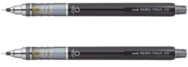 유니쿠루토카스탠다드(M3-450)0.3mm 샤프 2개, 블랙