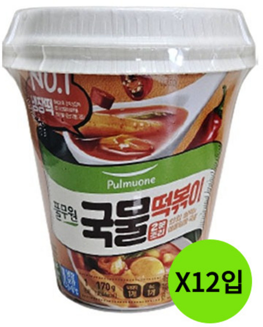 풀무원 즉석떡볶이 2분조리 국물컵 편의점 떡볶이 170g, 12개