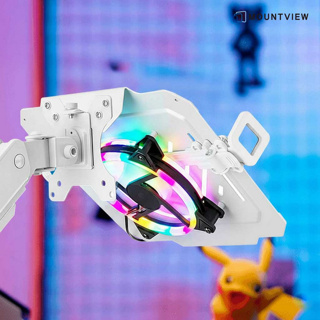 마운트뷰 게이밍 노트북 쿨링팬 쿨러 모니터 암 결합 노트북 쿨링 화이트 받침대 패드 맥북