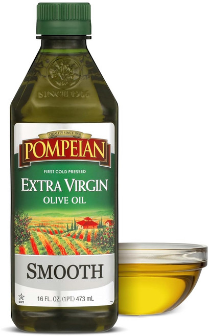 포메피안 스무스 엑스트라버진 올리브유 1차 냉압착 조리용 Pompeian Smooth Extra Virgin Olive Oil - 16 Fl Oz - First Cold Pre, 1개, 473ml