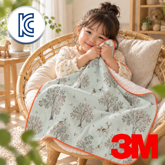 4위 - 3M 신슐레이트 아기블랭킷 신생아 영유아용 낮잠이불 아기이불, 포레스트