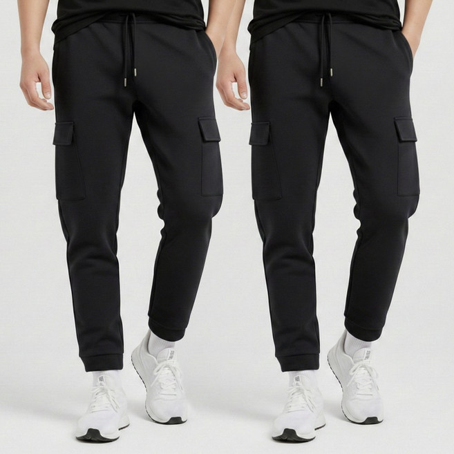 1+1 모션 남자 일자 스판 밴딩 바지 카고 조거 팬츠 슬랙스 빅사이즈 트레이닝 작업복