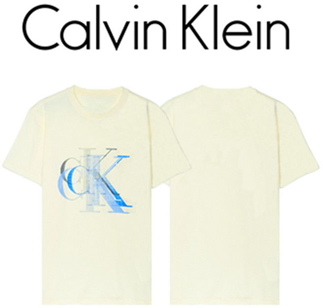 캘빈클라인 남여공용 캐주얼 CK 그래픽 로고 반팔 티셔츠 베이지
