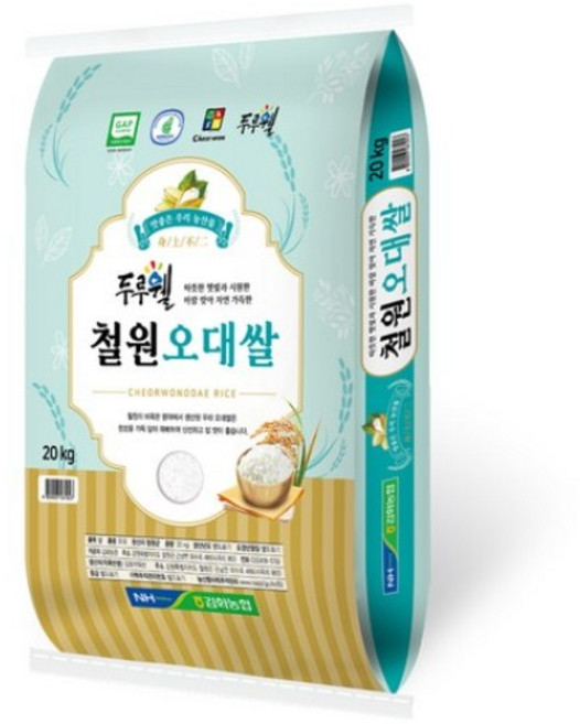 김화농협 2024년산 햅쌀 GAP인증 두루웰 철원오대쌀 백미, 20kg, 4개, 상등급