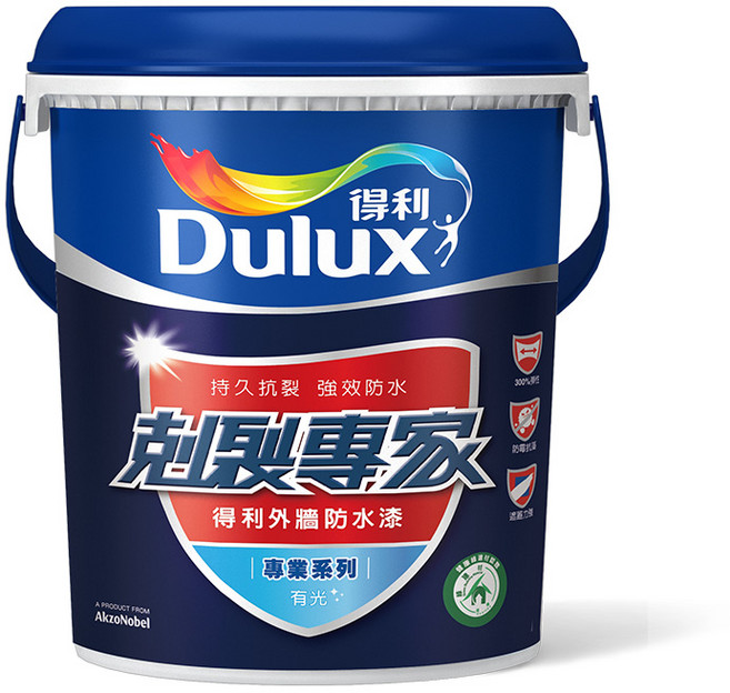 Dulux得利 A955 剋裂專家 外牆防水漆, 百合白, 1個, 3.785L