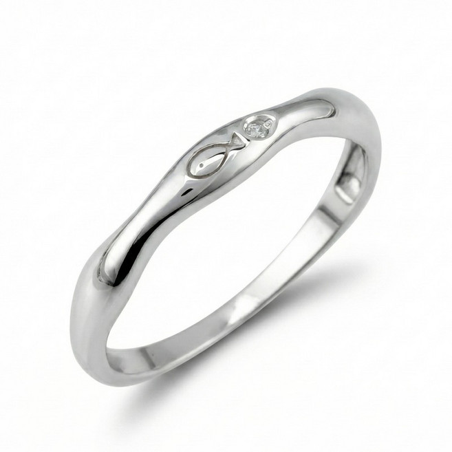 골드몬 925 실버 웨이브 스몰 카이브 물고기 반지