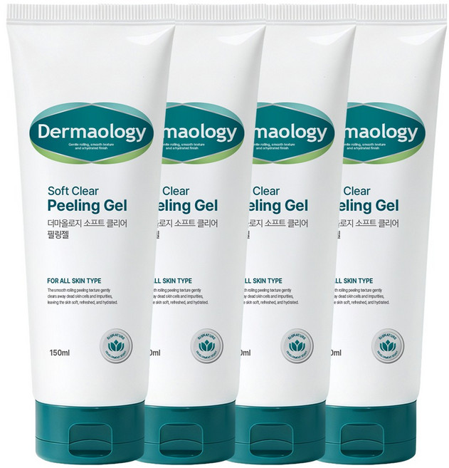 [피부각질 135% 개선] 3+1 더마올로지 저자극 필링젤 150ml 각질제거제 얼굴 스크럽 각질케어 남자 여자, 4개