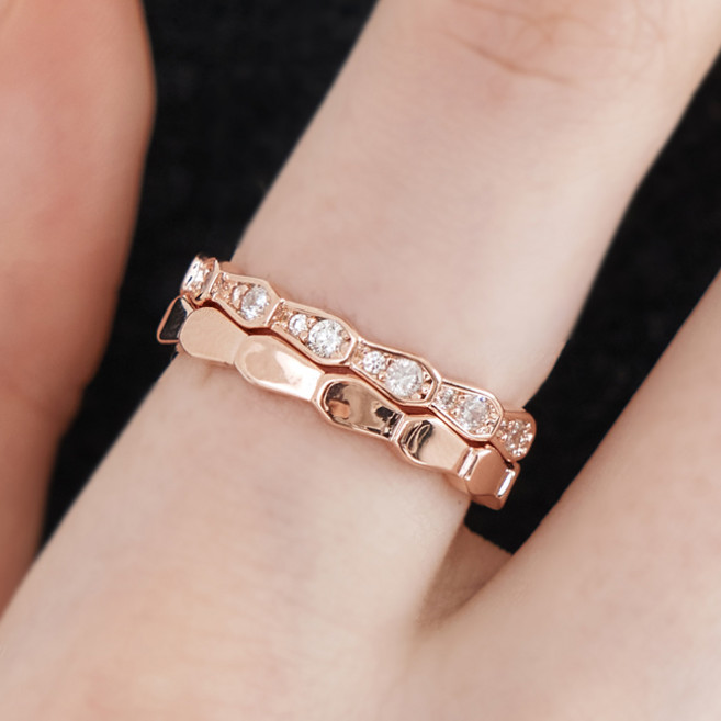 엘르주얼리 화이트 포인트 레이어드링 2종 세트 ELBRWR142