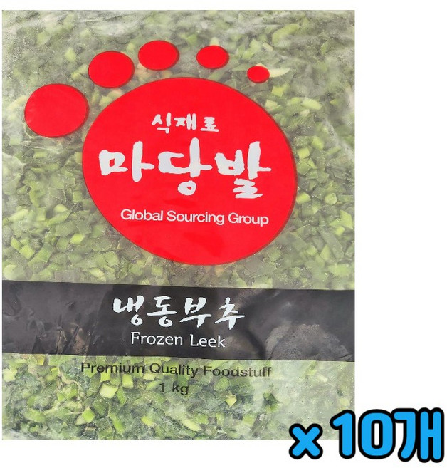 마당발 냉동 부추 슬라이스, 1kg, 10개