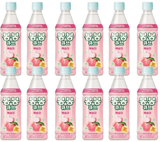 봉봉 큐브 복숭아, 12개, 350ml