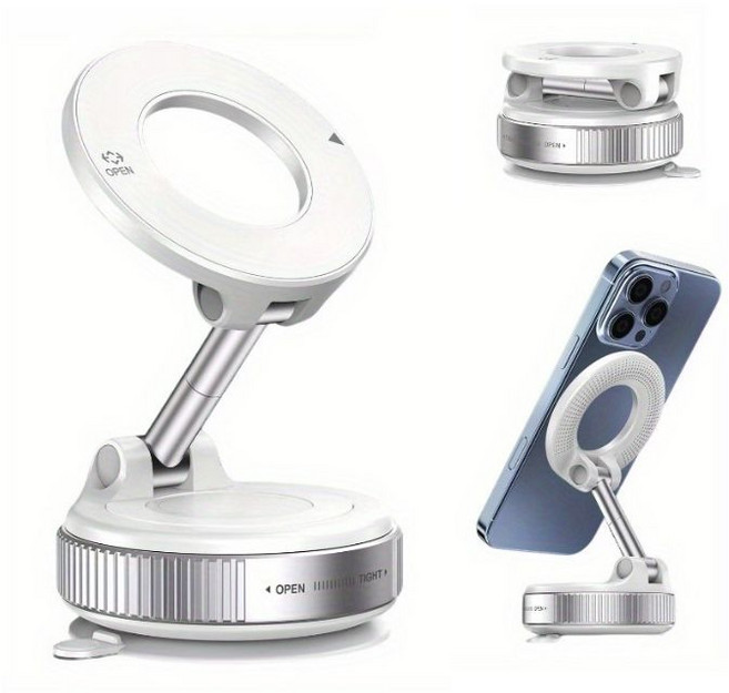 딜리홈 차량용 대쉬보드 거치대 흡착식거치대 차량 핸드폰거치대, 화이트, 1개