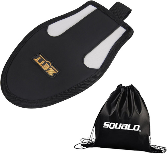 제트 슬라이딩 장갑 숏타입 BLK-46 엄지폐쇠형 스쿠알로 가방 포함 슬라이드 주루 도루 야구 우타 좌타 타자, 1개, 블랙/화이트