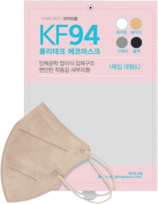 폴리테크 에코마스크 대형 KF94, 5개