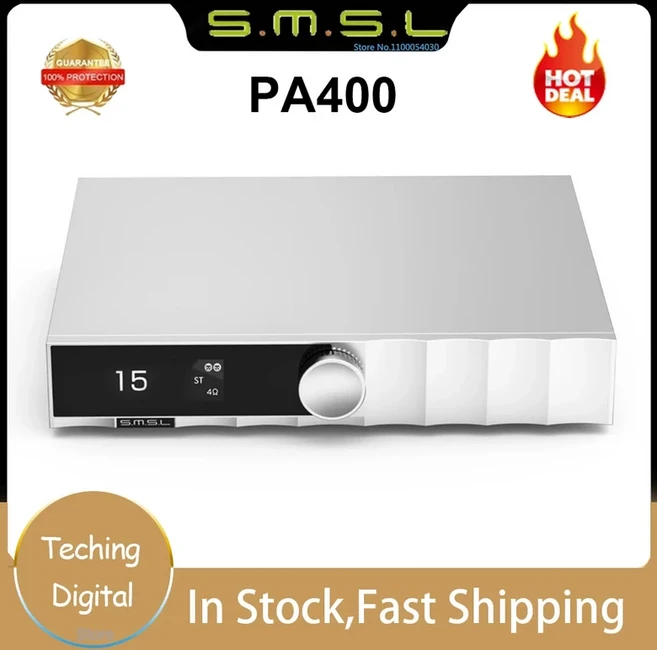 SMSL PA400 파이 질화 갈륨 파워 앰프 PGA2311 500Wx2 XLR 모노 브리지 RCA 스테레오 0.003% THD 모드 홈, 01 PA400, 1개