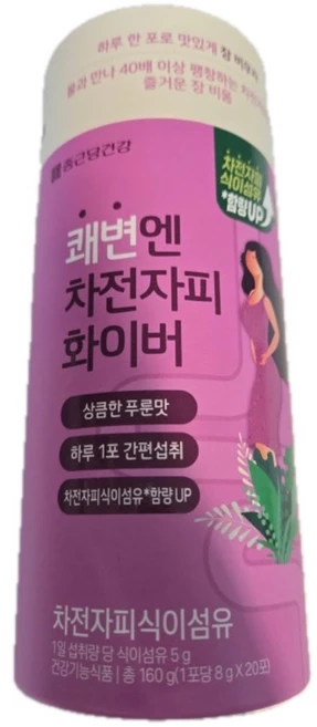 종근당건강 쾌변엔 차전자피 화이버 6g x 30포, 8g, 40개 - 쿠팡