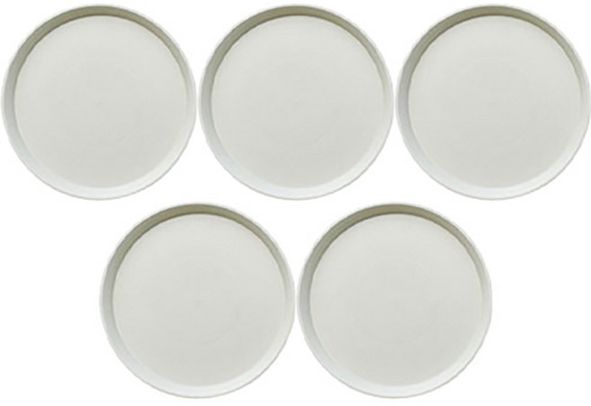 오르벤 플라스틱 가벼운 원형 물받침 화분받침대, 5개, 아이보리
