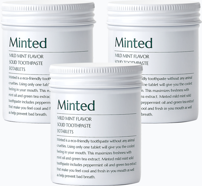 민티드 마일드민트 고체치약 90p, 63g, 3개