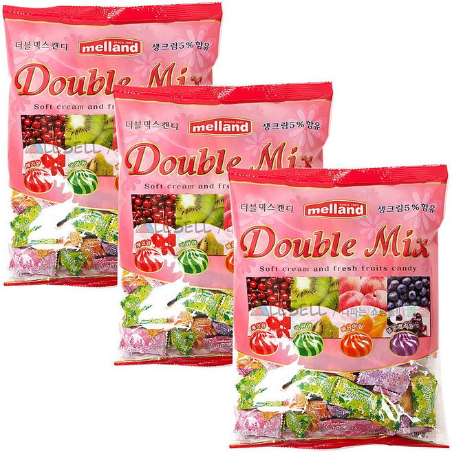 멜랜드 더블믹스캔디 사탕 업소용 사무실 탕비실 어른간식 국제제과, 520g, 3개