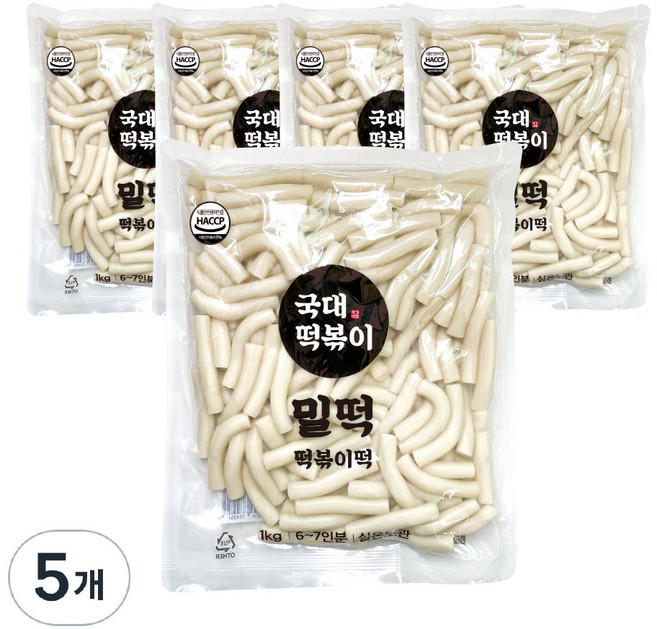 국대떡볶이 떡볶이떡 밀떡 실온보관, 5개, 1kg