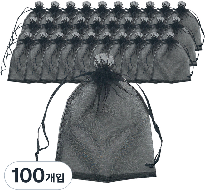 미르코리아 망사주머니 4호, 블랙, 100개입