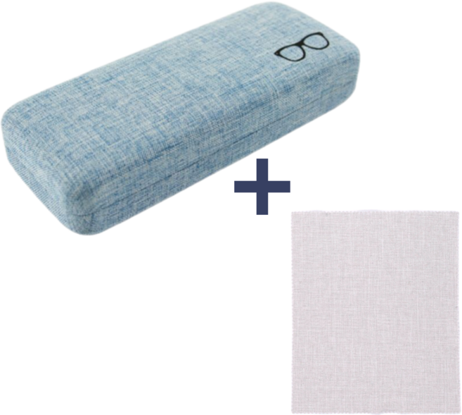 튼튼한 하드 안경 케이스1개 + 안경닦이1개 세트, 1개, 블루